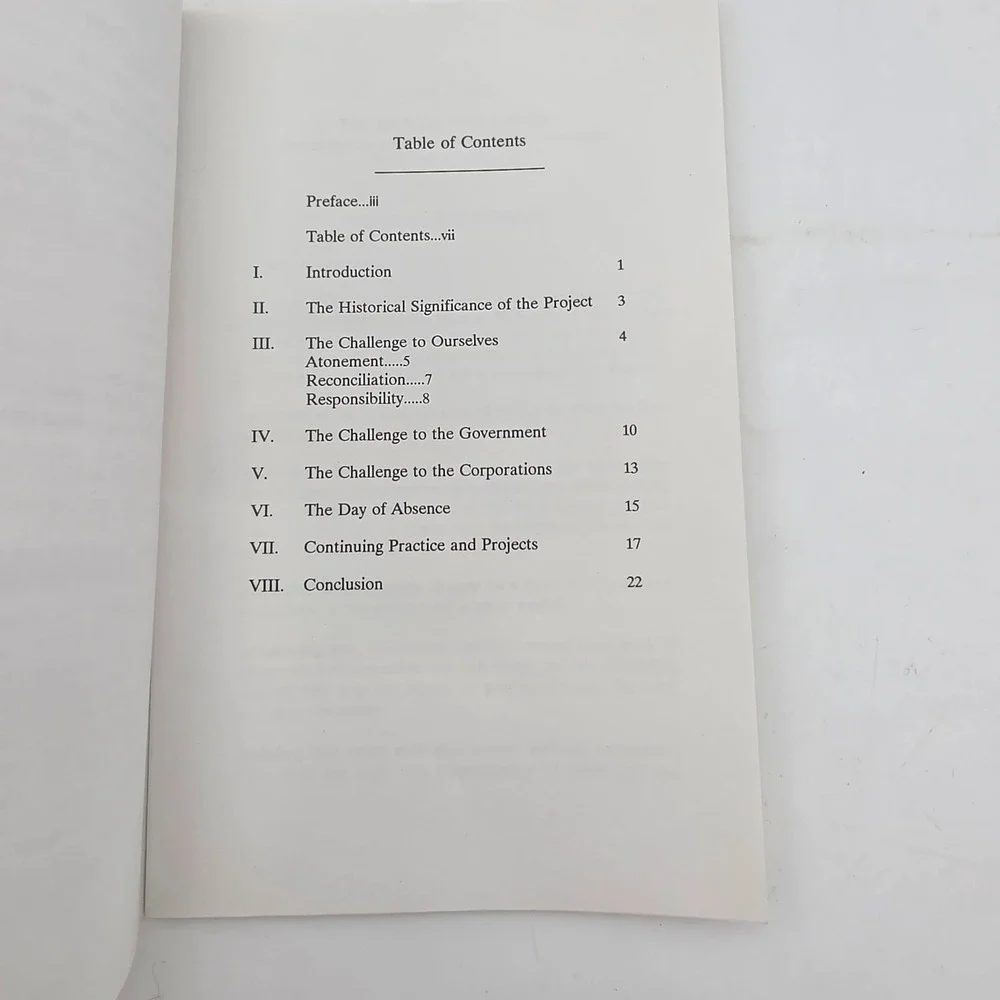 The Million Man March Day of Absence 1995 Mission Statement Publication